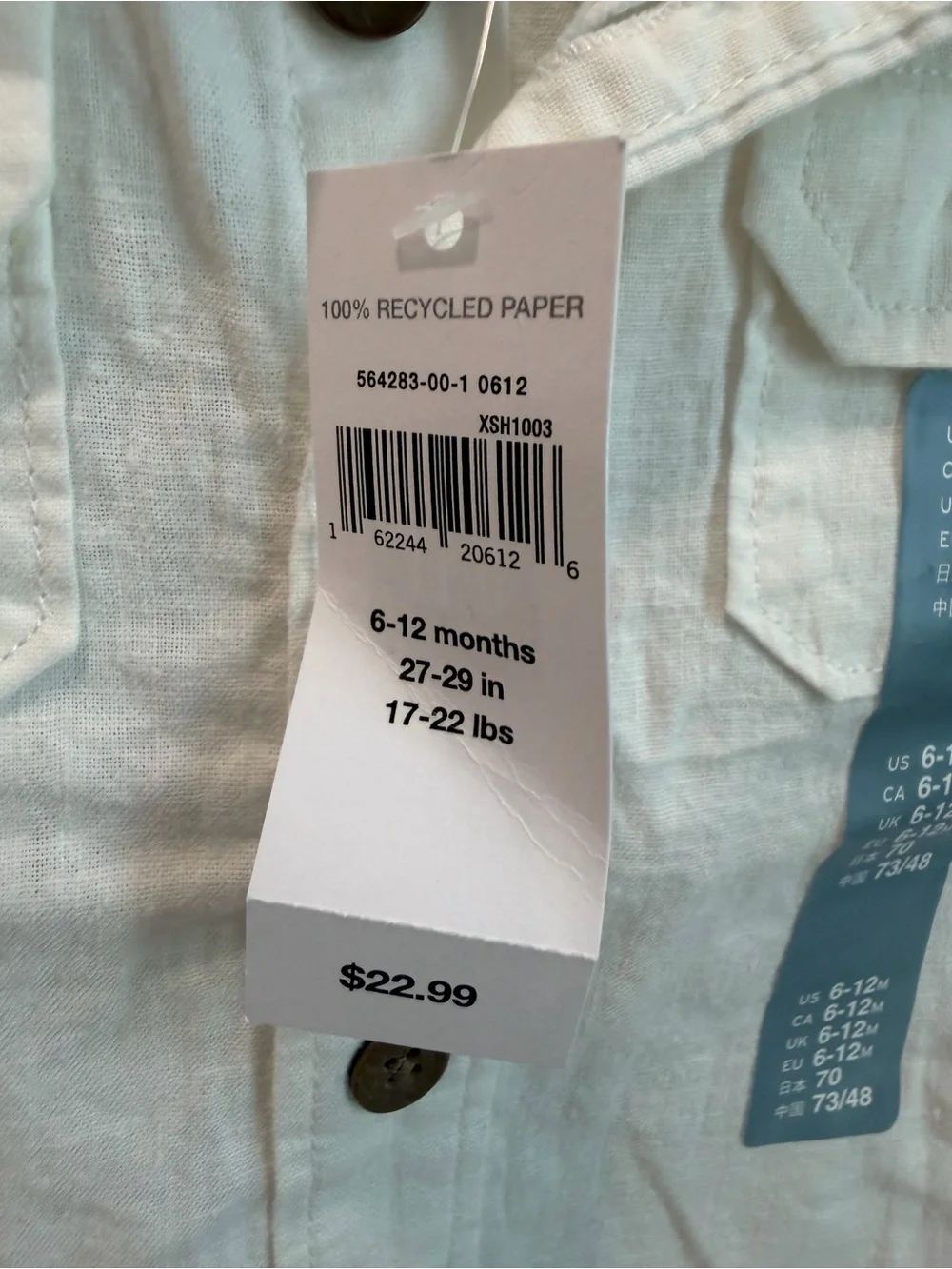 GAP White Short-Sleeve Button-Down Shirt for Kids